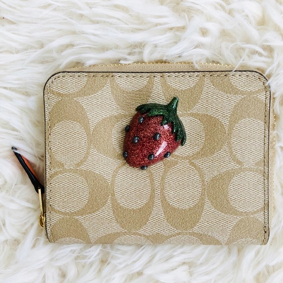 Coach Handbags - NWT: COACH | Zip Around Wallet w/ Strawberry